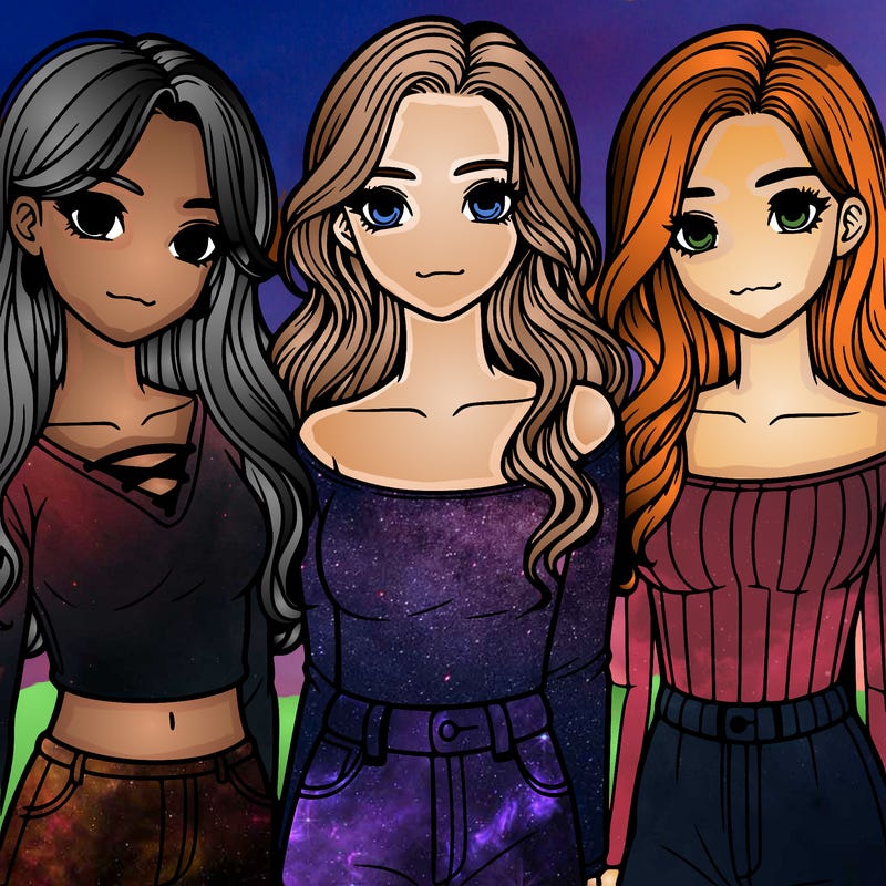 a group of realistic girls