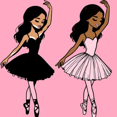 a realistic, black ballerina