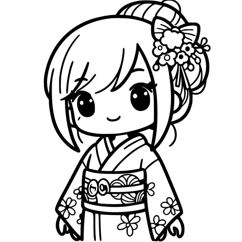 girl with kimono on
