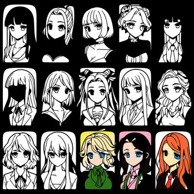 girls that look diffrent anime