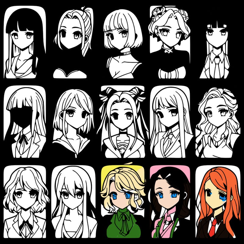 girls that look diffrent anime