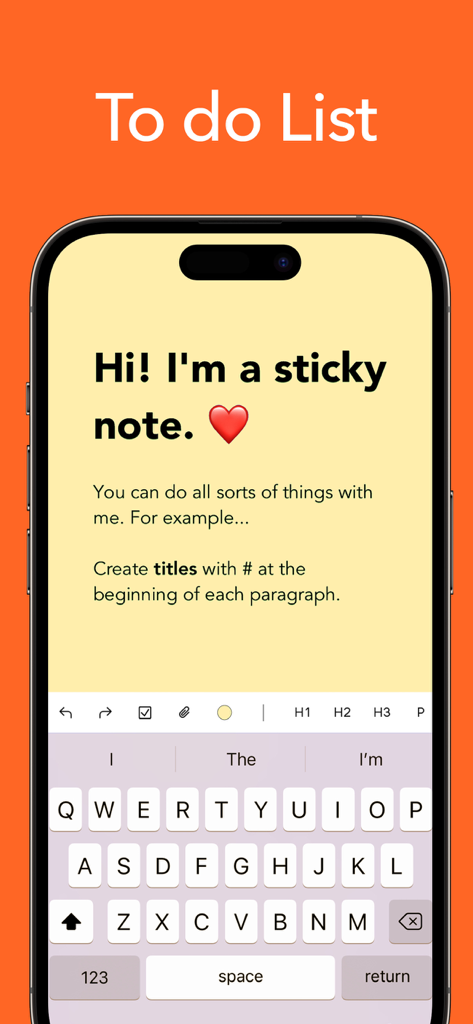 Sticky Note - Digital yellow sticky note on an iPhone screen for managing to do lists