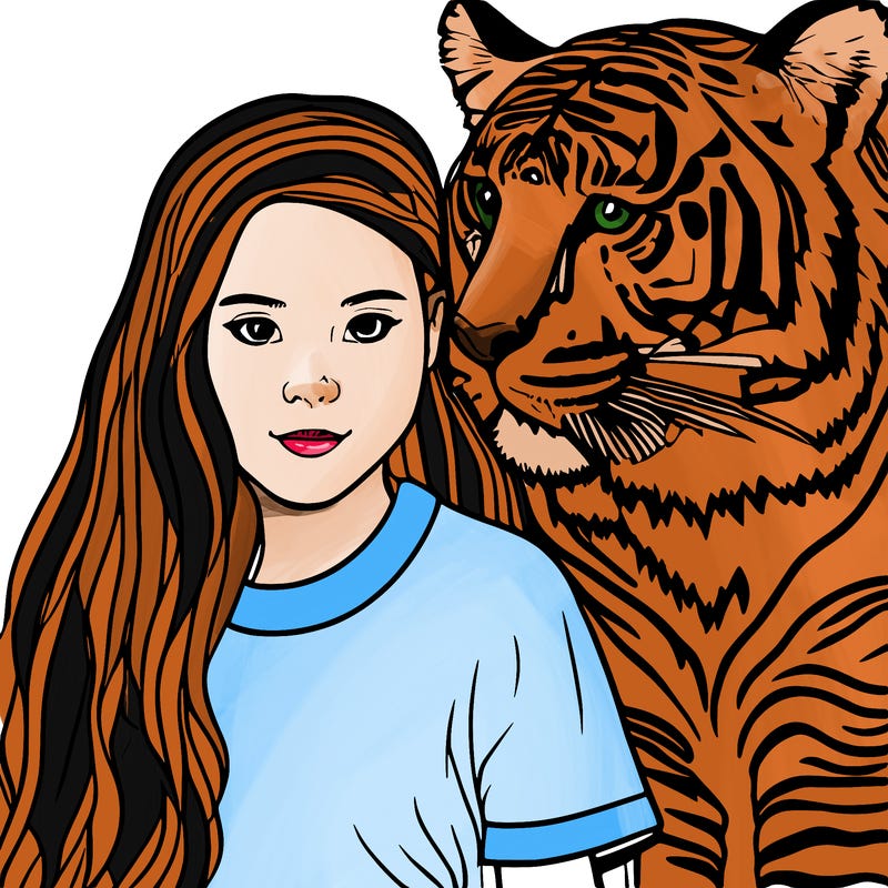 girl with tiger