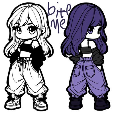 girl in crop top and baggy pants