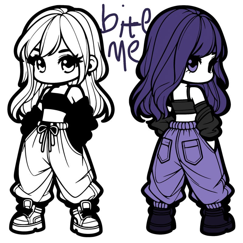 girl in crop top and baggy pants