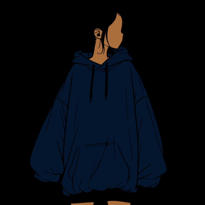 realistic girl with a oversized sweatshirt on and a bun