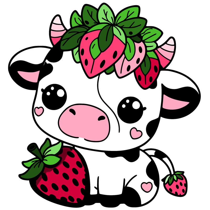 cute strawberry cow