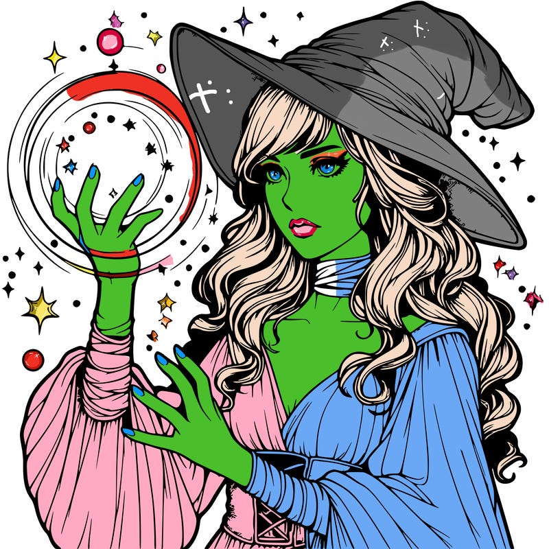 realistic women sorcerer using magic