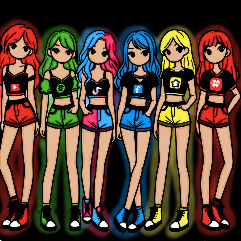 a group of girls wearing crop tops and shorts