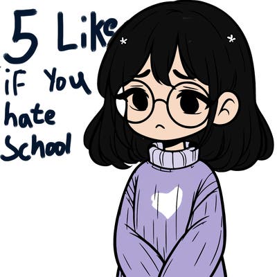 sad girl with glasses in a sweater