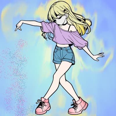 realistic girl danceing