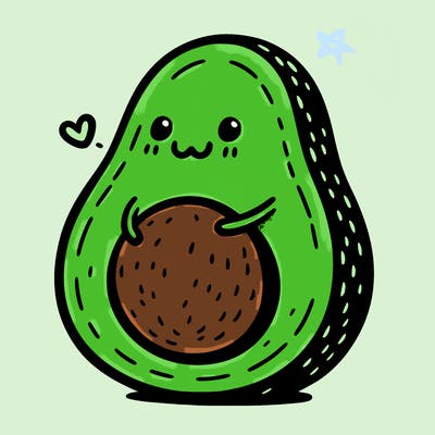 an avocado hugging an avocado