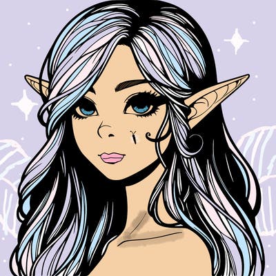 elf girl realistic dark fantasy