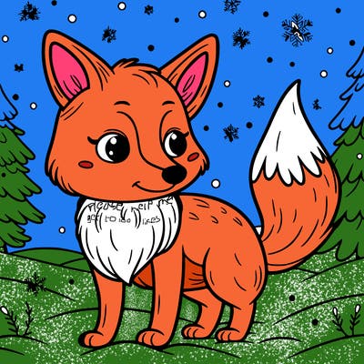 a fox in the snow