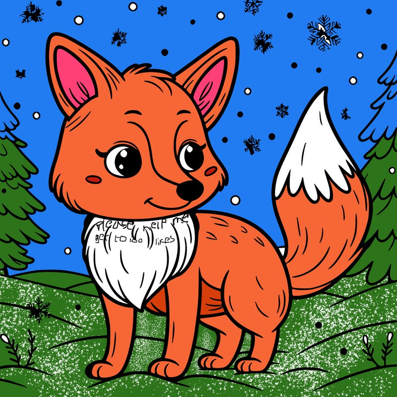 a fox in the snow