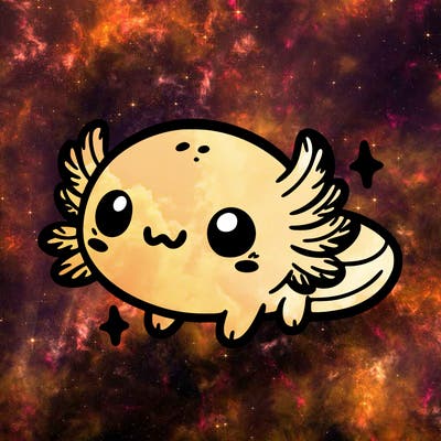 cute easy baby axolotl