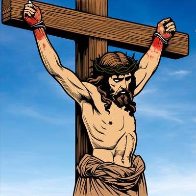 jesus realistic on the cross