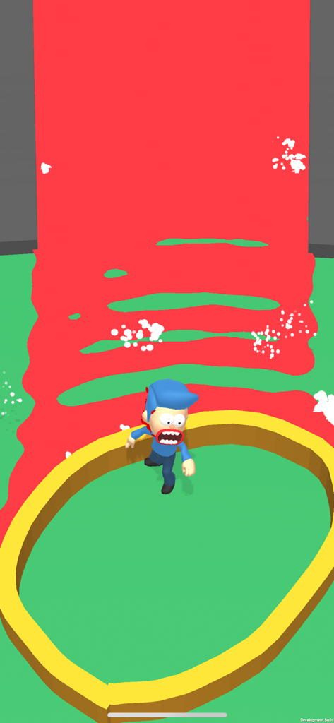 stop the flow! - rescue puzzle - Un personaggio protetto da un muro giallo disegnato dal liquido rosso che scorre