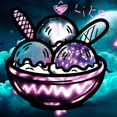 ice cream scoops in a bowl