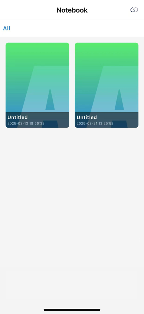 Dashboard view of the Youpen app showing a list of synced digital notebooks with timestamps