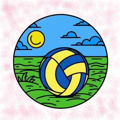 volleyball on a beach