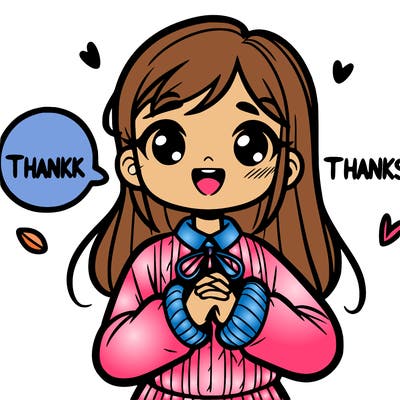 girl saying thanks