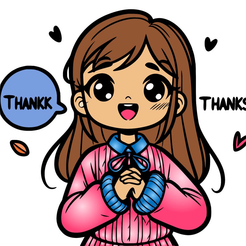 girl saying thanks