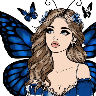 butterfly fairy realistic girl