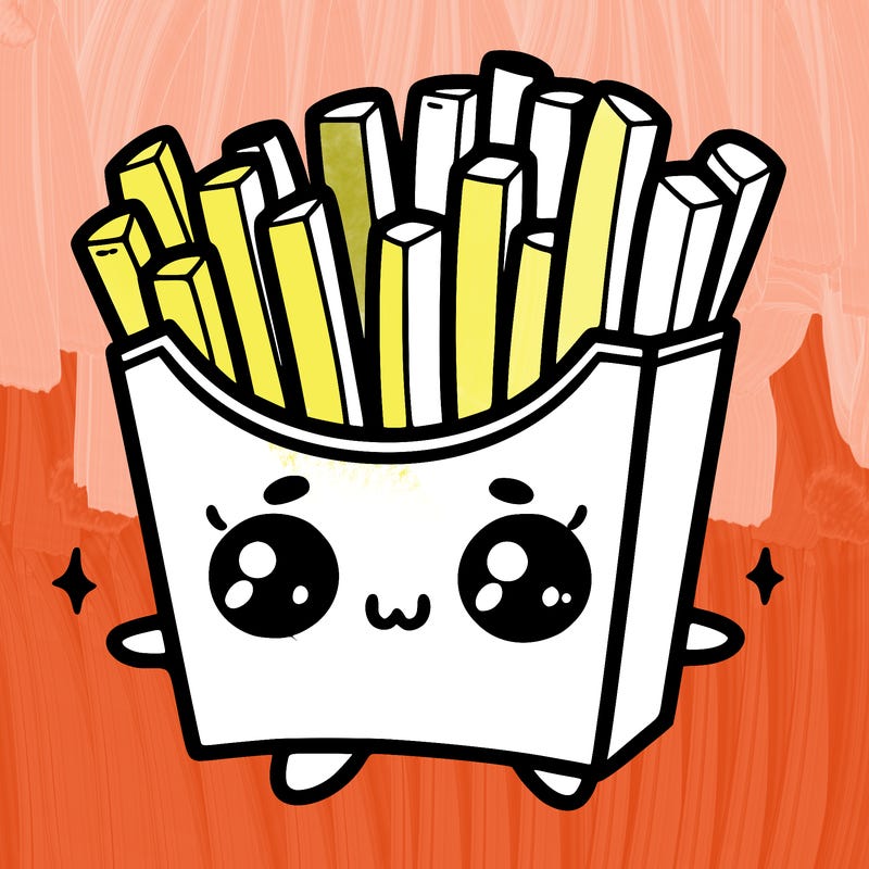 a cute. french fries