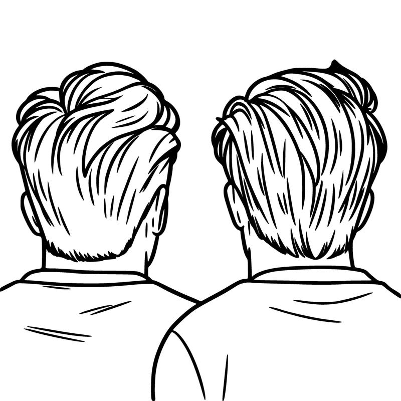 two men facing away from each other