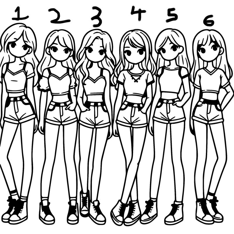 a group of girls wearing crop tops and shorts