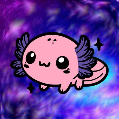 cute easy baby axolotl