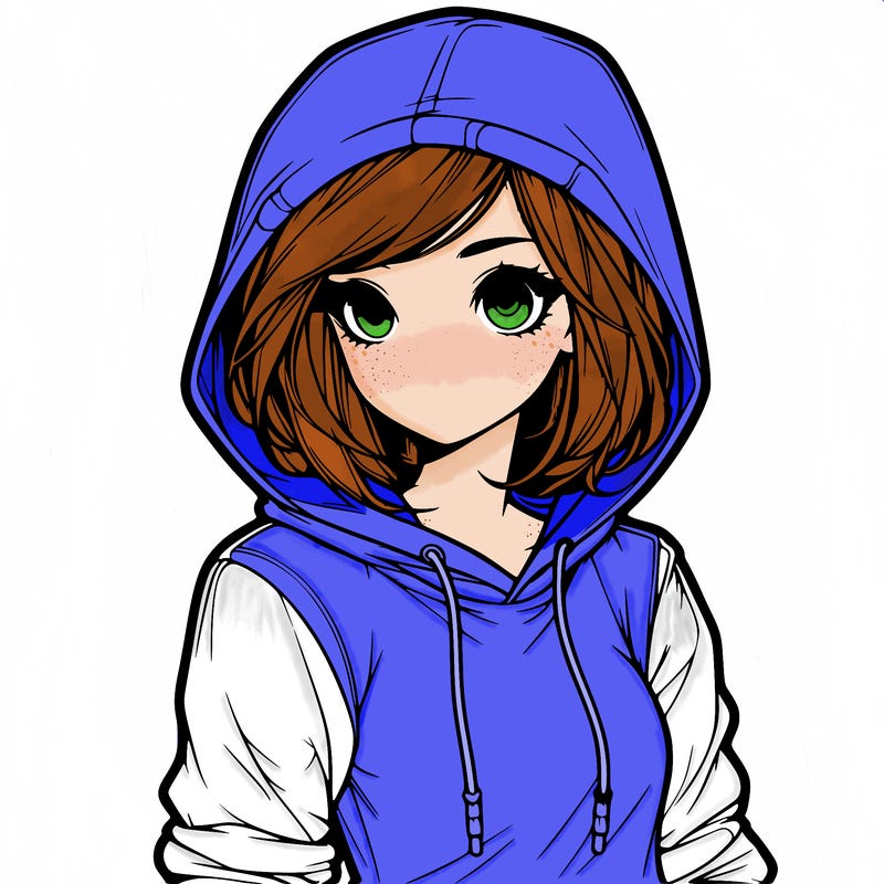 realistic girl with hoodie