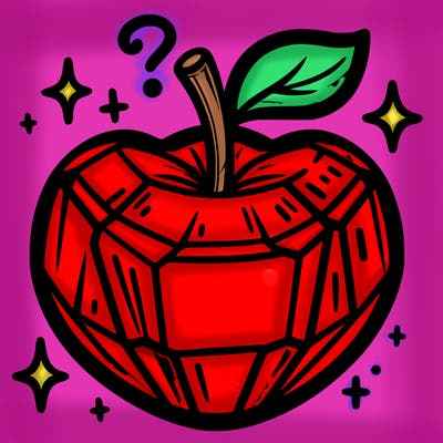 very shiny crystal apple