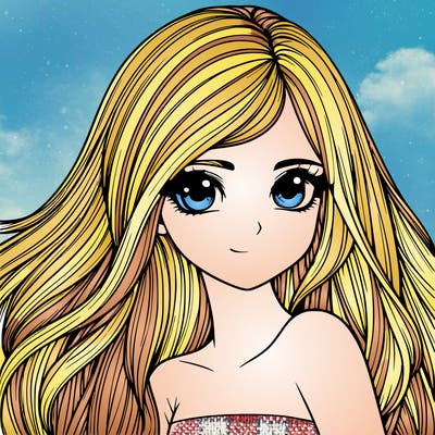 realistic girl pretty long hair