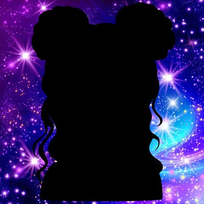 realistic girl with two buns in her hair