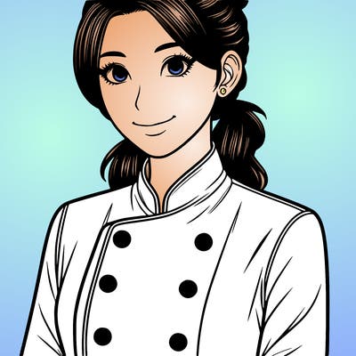 realistic asian woman cuisine chef
