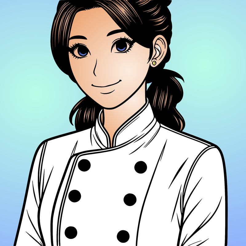 realistic asian woman cuisine chef