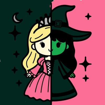 split princess and witch