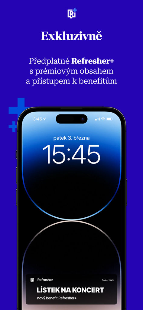스마트폰, 독점 콘서트 티켓 혜택에 대한 Refresher Plus 알림 표시