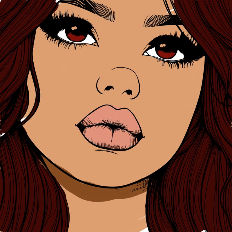 really realistic girl with lips