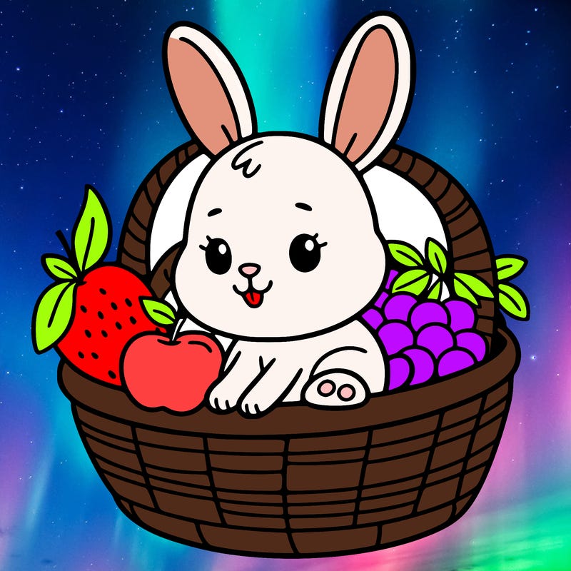 bunny in a fruit basket