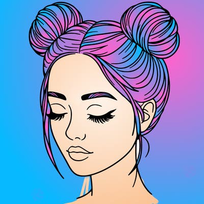 woman with hair buns