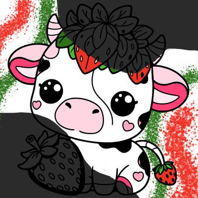 cute strawberry cow