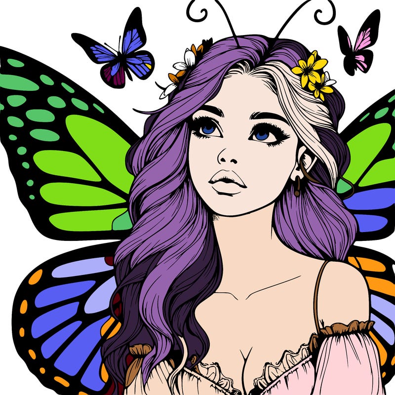 butterfly fairy realistic girl