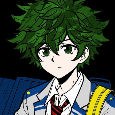 manga character boy with large hair