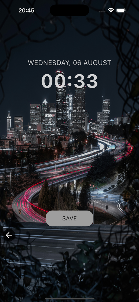 Urban Cityscape Wallpaper HD - Fondo de pantalla de paisaje urbano nocturno con estelas de luz en una autopista y rascacielos iluminados