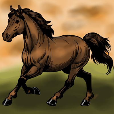 realistic horse running