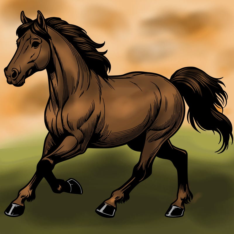 realistic horse running