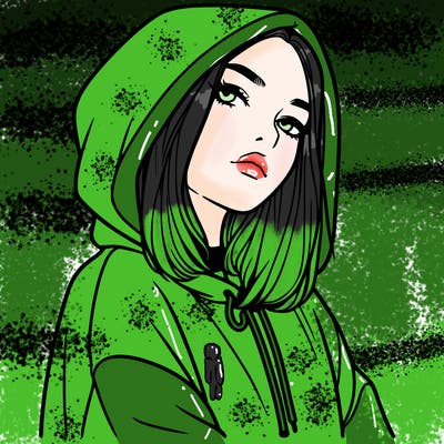 a realistic girl in a hoodie